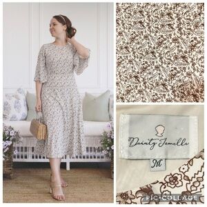 Dainty Jewells Floral Midi Dress🤎🤍